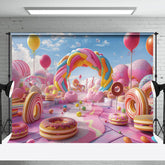 Aperturee - Colorful Donut Dessert Candyland Cake Smash Backdrop